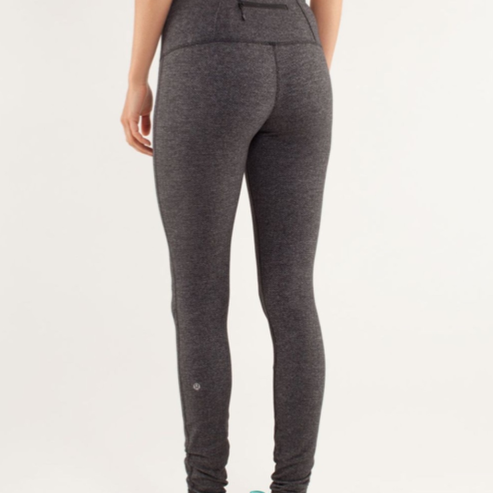 Lululemon Runder Under Pocket Herringbone Black 4 - Picture 2 of 7